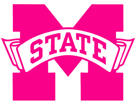 Mississippi State Bulldogs Hot Pink Retro Throwback Logo Premium DieCut Vinyl Decal PICK SIZE