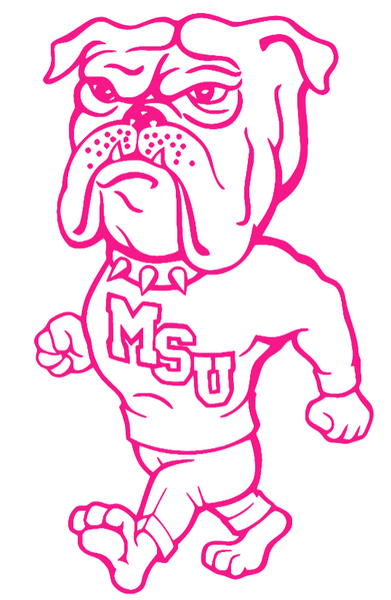 Mississippi State Bulldogs Hot Pink Retro Throwback Logo Premium DieCut Vinyl Decal PICK SIZE