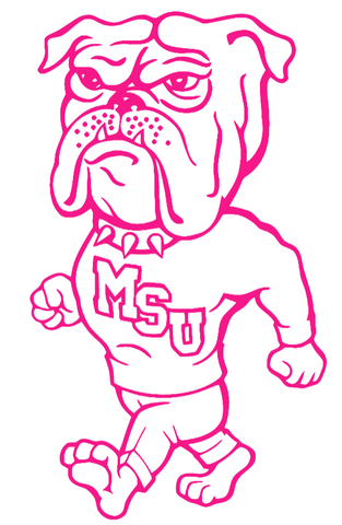 Mississippi State Bulldogs Hot Pink Retro Throwback Logo Premium DieCut Vinyl Decal PICK SIZE