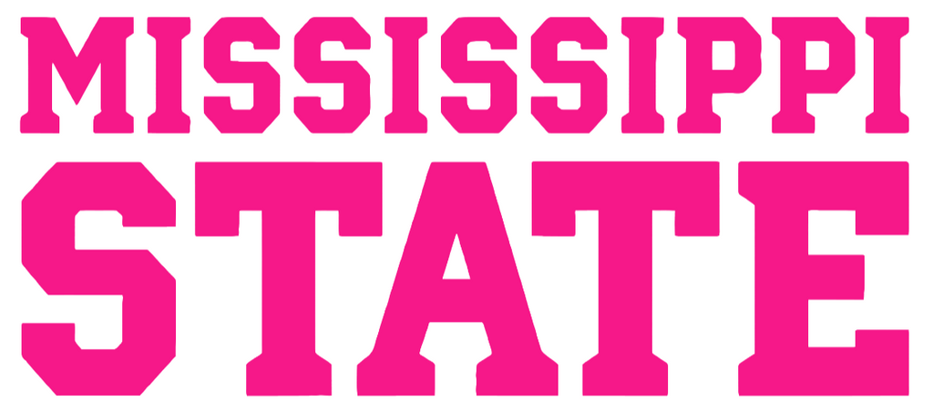 Mississippi State Bulldogs Hot Pink Team Name Logo Premium DieCut Vinyl Decal PICK SIZE