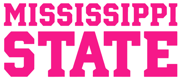 Mississippi State Bulldogs Hot Pink Team Name Logo Premium DieCut Vinyl Decal PICK SIZE