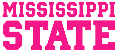 Mississippi State Bulldogs Hot Pink Team Name Logo Premium DieCut Vinyl Decal PICK SIZE