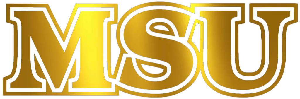 Missouri State Bears GOLD CHROME MIRROR MSU Logo Premium DieCut Vinyl Decal PICK SIZE