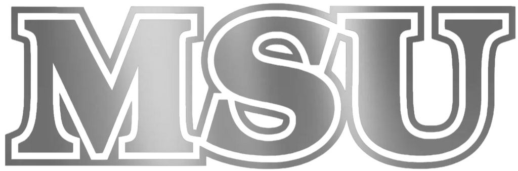 Missouri State Bears SILVER CHROME MIRROR MSU Logo Premium DieCut Vinyl Decal PICK SIZE