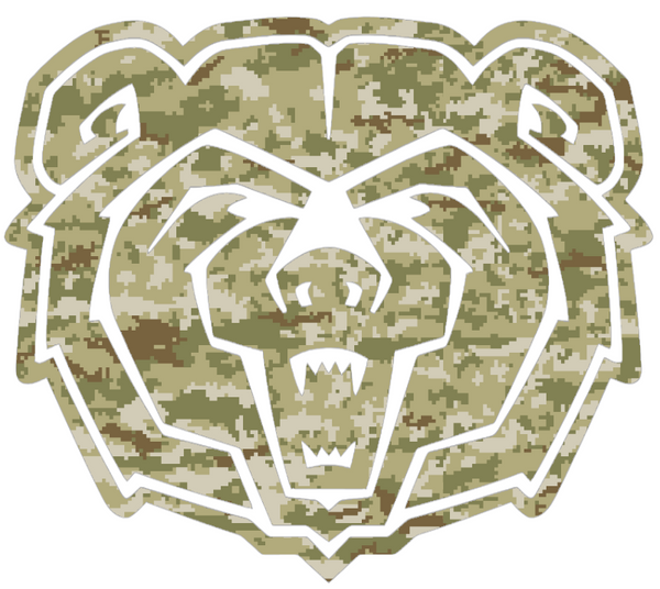 Missouri State Bears Team Logo Salute to Service Camouflage Camo Vinyl Decal PICK SIZE
