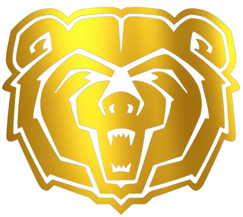 Missouri State Bears GOLD CHROME MIRROR Team Logo Premium DieCut Vinyl Decal PICK SIZE