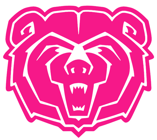 Missouri State Bears Hot Pink Team Logo Premium DieCut Vinyl Decal PICK SIZE