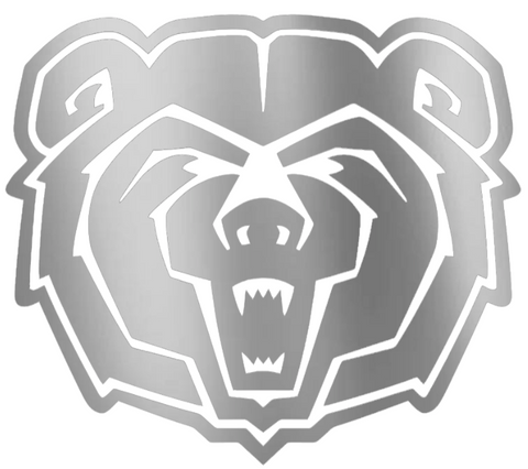 Missouri State Bears SILVER CHROME MIRROR Team Logo Premium DieCut Vinyl Decal PICK SIZE
