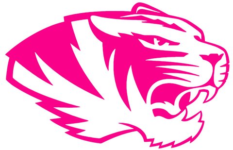 Missouri Tigers Mizzou Hot Pink Alternate Team Logo Premium DieCut Vinyl Decal PICK SIZE