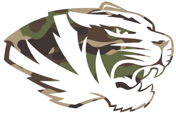 Missouri Tigers Mizzou Woodland Camo Camouflage Alternate Team Logo Premium DieCut Vinyl Decal PICK SIZE