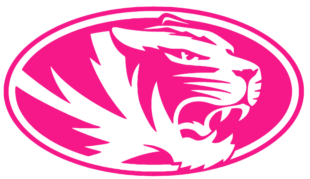 Missouri Tigers Mizzou Hot Pink Team Logo Premium DieCut Vinyl Decal PICK SIZE
