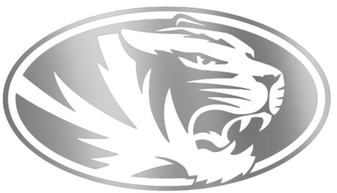Missouri Tigers Mizzou SILVER CHROME MIRROR Team Logo Premium DieCut Vinyl Decal PICK SIZE
