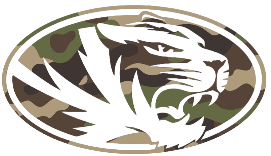 Missouri Tigers Mizzou Woodland Camo Camouflage Team Logo Premium DieCut Vinyl Decal PICK SIZE