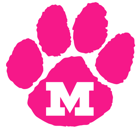 Missouri Tigers Hot Pink Paw Print Logo Premium DieCut Vinyl Decal PICK SIZE