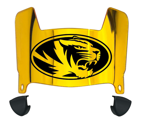 Missouri Tigers Mini Football Helmet Visor Shield w/ Clips - PICK VISOR & LOGO COLOR