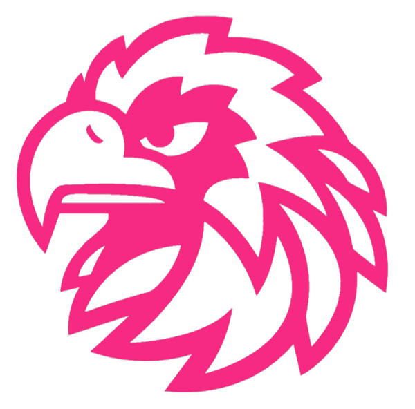 Monmouth Hawks HOT PINK Team Logo Premium DieCut Vinyl Decal PICK SIZE