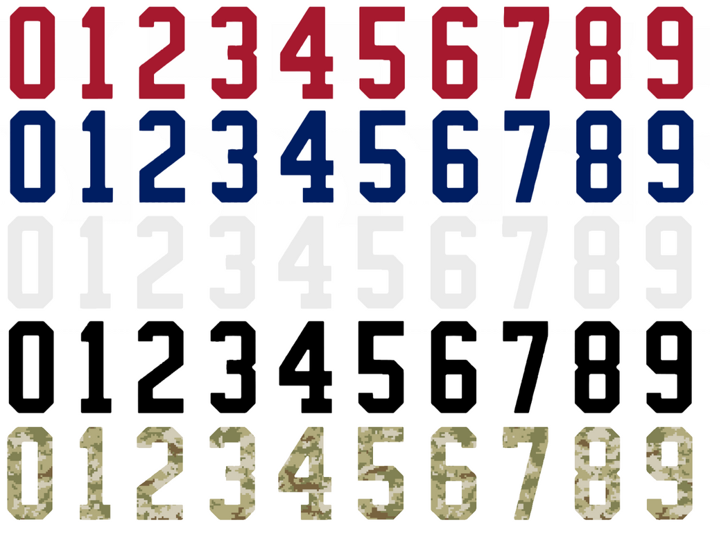 Montreal Canadiens Helmet Jersey Style Vinyl Number Decal Sheet Set of 50 #0-9 - Pick Color & Size