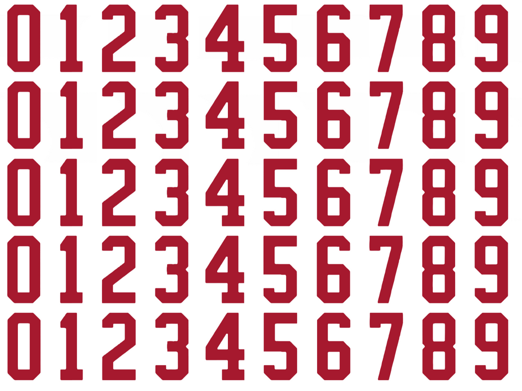 Montreal Canadiens Helmet Jersey Style Vinyl Number Decal Sheet Set of 50 #0-9 - Pick Color & Size