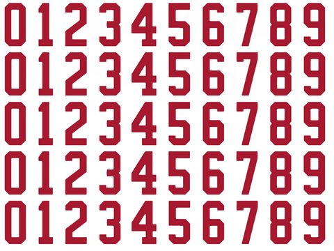 Montreal Canadiens Helmet Jersey Style Vinyl Number Decal Sheet Set of 50 #0-9 - Pick Color & Size