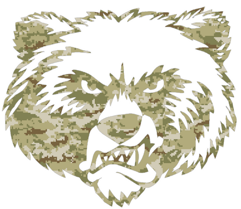 Montana Grizzlies Mascot Logo Salute to Service Camouflage Camo Vinyl Decal PICK SIZE
