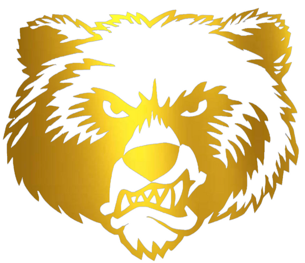 Montana Grizzlies GOLD CHROME MIRROR Alternate Logo Premium DieCut Vinyl Decal PICK SIZE