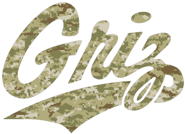 Montana Grizzlies Griz Logo Salute to Service Camouflage Camo Vinyl Decal PICK SIZE