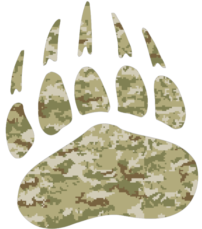 Montana Grizzlies Paw Print Logo Salute to Service Camouflage Camo Vinyl Decal PICK SIZE