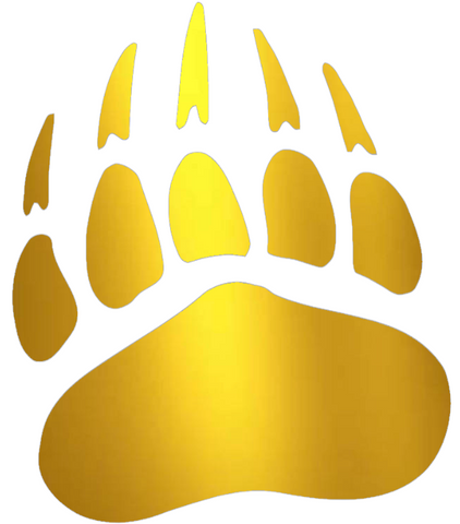 Montana Grizzlies GOLD CHROME MIRROR Paw Print Logo Premium DieCut Vinyl Decal PICK SIZE