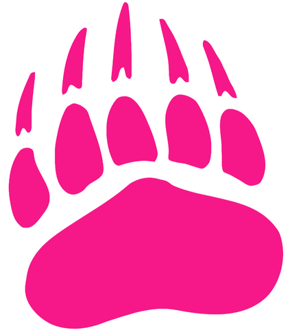 Montana Grizzlies Hot Pink Paw Print Logo Premium DieCut Vinyl Decal PICK SIZE