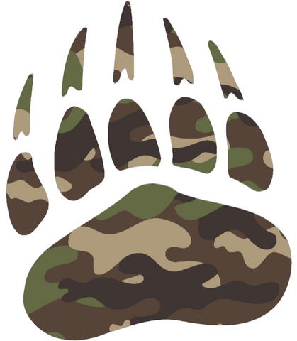 Montana Grizzlies Woodland Camo Camouflage Paw Print Logo Premium DieCut Vinyl Decal PICK SIZE