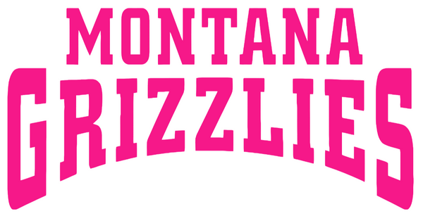 Montana Grizzlies Hot Pink Team Name Logo Premium DieCut Vinyl Decal PICK SIZE