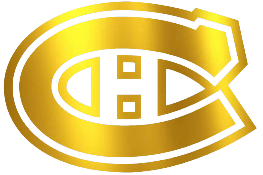 Montreal Canadiens GOLD CHROME MIRROR Team Logo Premium DieCut Vinyl Decal PICK SIZE