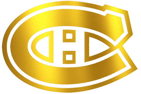 Montreal Canadiens GOLD CHROME MIRROR Team Logo Premium DieCut Vinyl Decal PICK SIZE
