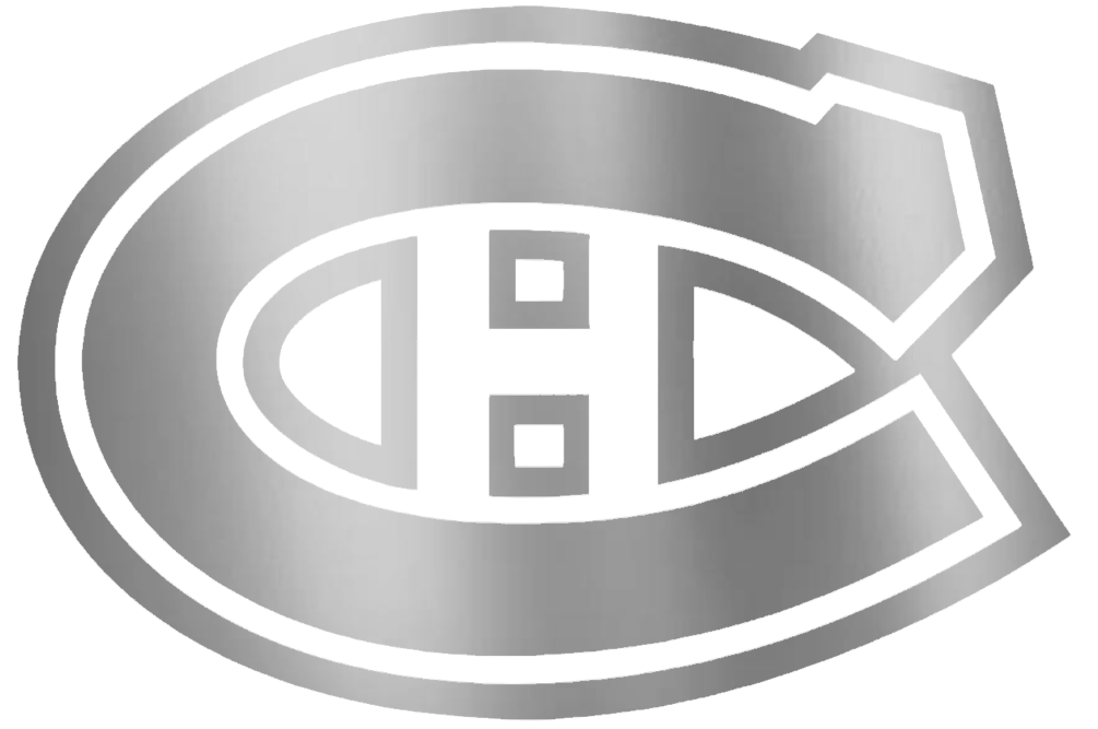 Montreal Canadiens SILVER CHROME MIRROR Team Logo Premium DieCut Vinyl Decal PICK SIZE