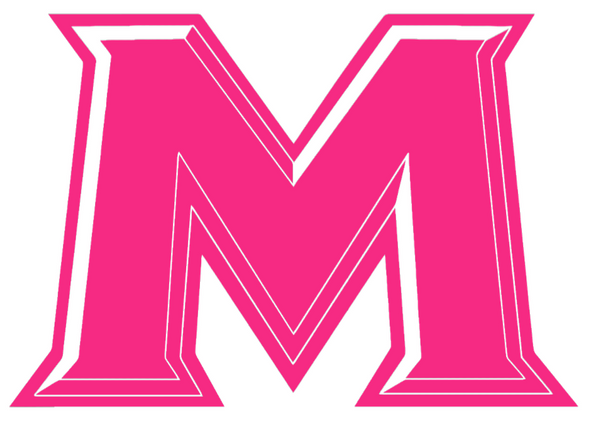 Mount Saint Marys Mountaineers HOT PINK M Logo Premium DieCut Vinyl Decal PICK SIZE
