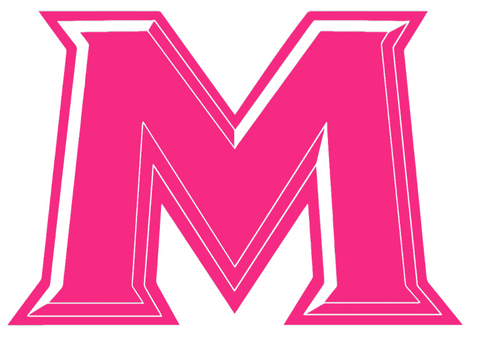 Mount St Marys Mountaineers HOT PINK M Logo Premium DieCut Vinyl Decal PICK SIZE