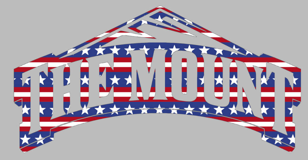 Mount Saint Marys Mountaineers Team Logo Stars & Stripes USA American Flag Vinyl Decal PICK SIZE