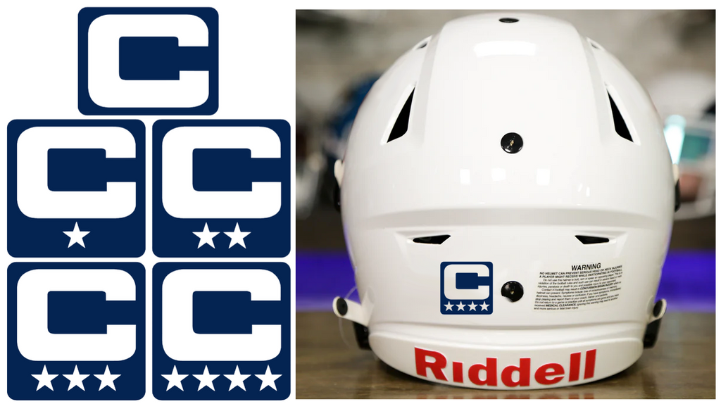 Captain Patch Jersey C Style NAVY BLUE Football Helmet Decal - Perfect for Adult & Youth Full Size Football Helmets - SportsJewelryProShop