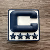 Navy Blue 3D Football Helmet Bumper Captain Patch Jersey C Style - Perfect for Adult & Youth Full Size Football Helmets