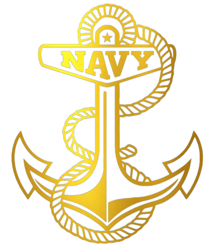 Navy Midshipmen GOLD CHROME MIRROR Anchor Logo Premium DieCut Vinyl Decal PICK SIZE