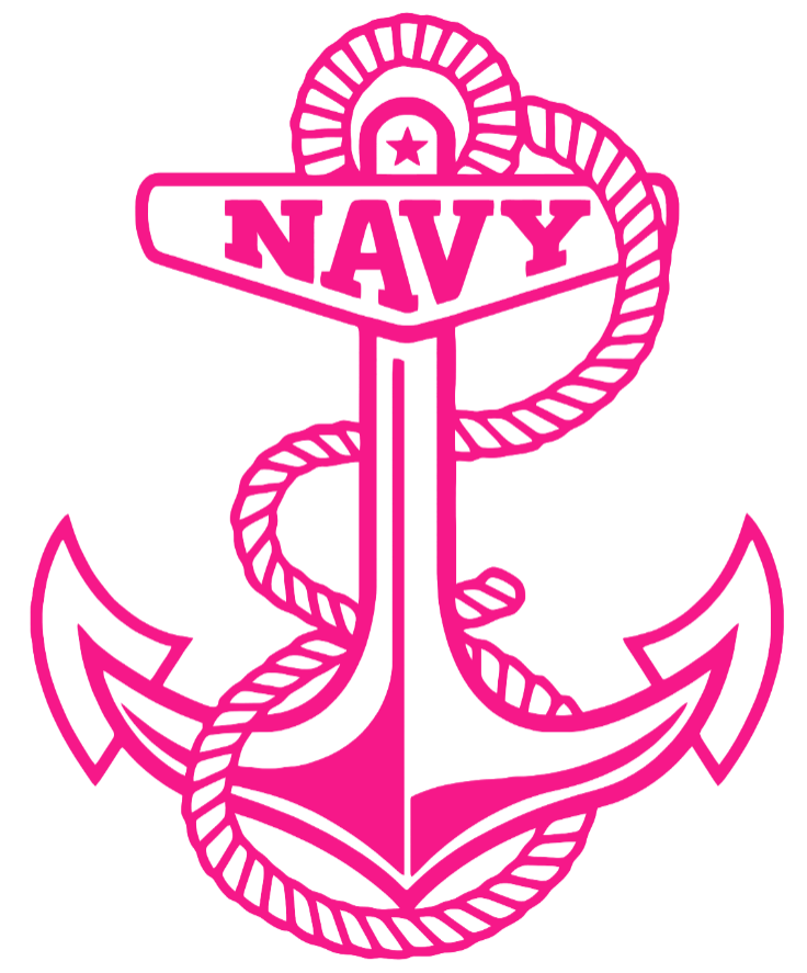Navy Midshipmen Hot Pink Anchor Logo Premium DieCut Vinyl Decal PICK SIZE