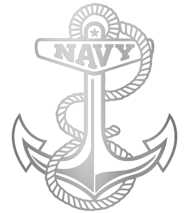 Navy Midshipmen SILVER CHROME MIRROR Anchor Logo Premium DieCut Vinyl Decal PICK SIZE