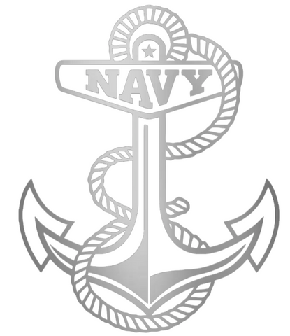 Navy Midshipmen SILVER CHROME MIRROR Anchor Logo Premium DieCut Vinyl Decal PICK SIZE