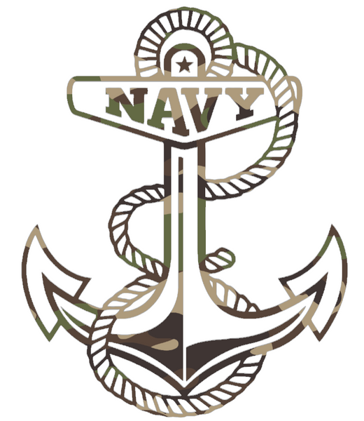 Navy Midshipmen Woodland Camo Camouflage Anchor Logo Premium DieCut Vinyl Decal PICK SIZE