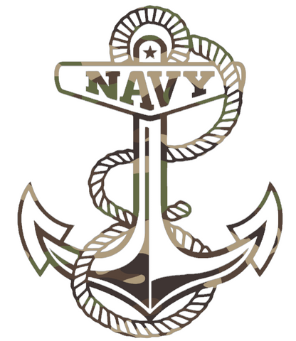 Navy Midshipmen Woodland Camo Camouflage Anchor Logo Premium DieCut Vinyl Decal PICK SIZE