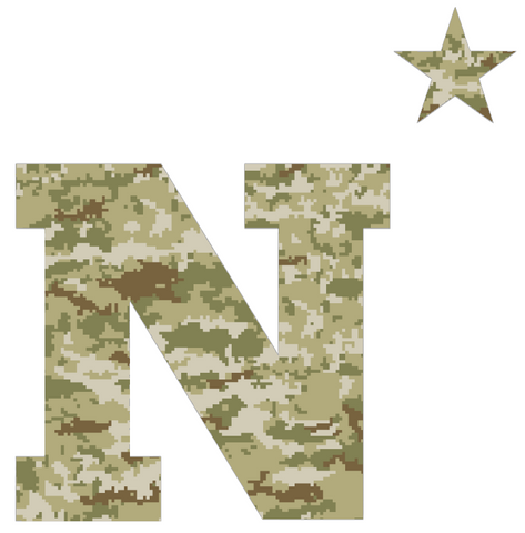 Navy Midshipmen Team Logo Salute to Service Camouflage Camo Vinyl Decal PICK SIZE