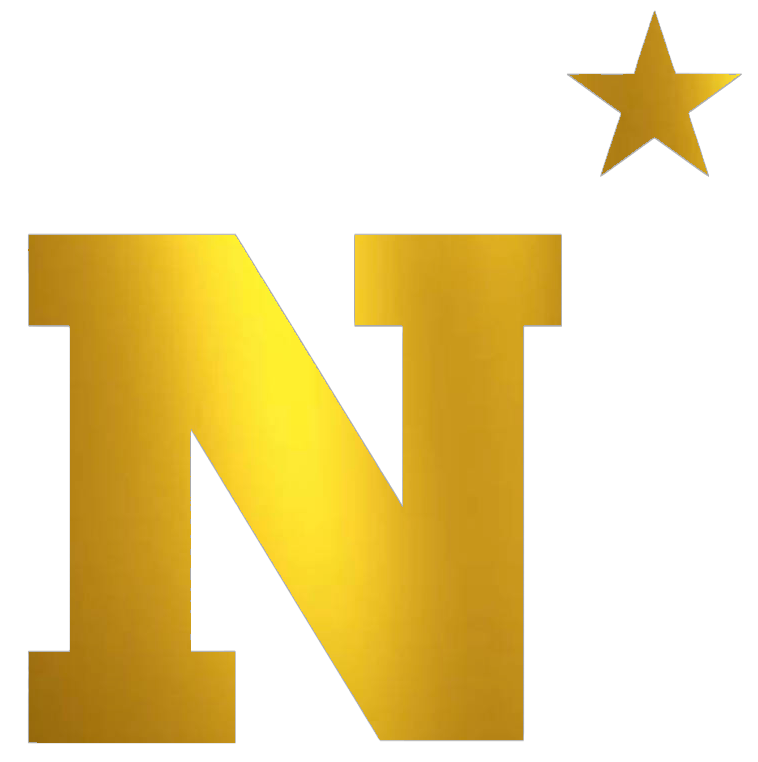 Navy Midshipmen GOLD CHROME MIRROR Team Logo Premium DieCut Vinyl Decal PICK SIZE
