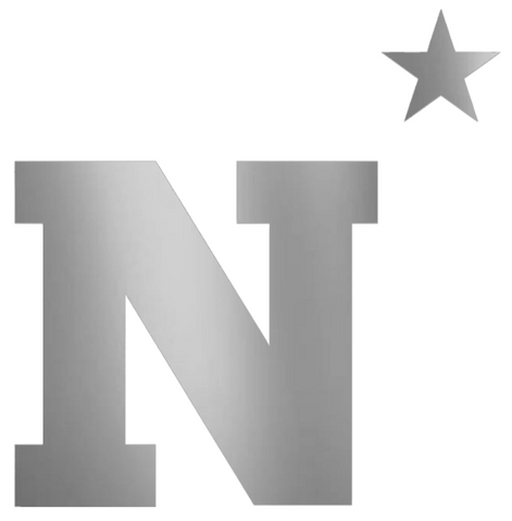 Navy Midshipmen SILVER CHROME MIRROR Team Logo Premium DieCut Vinyl Decal PICK SIZE