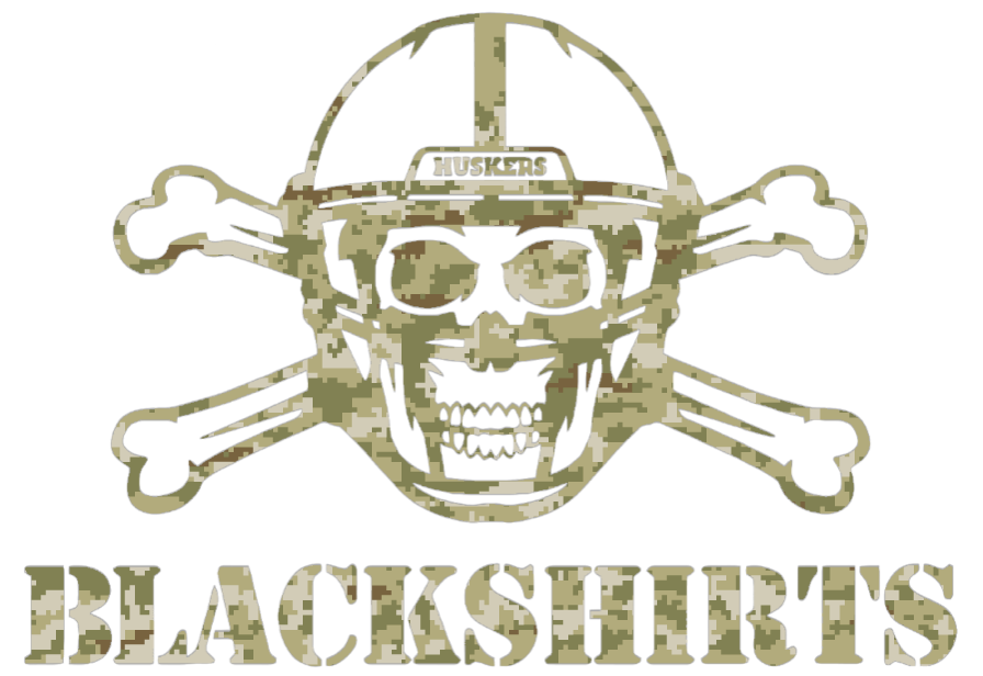 Nebraska Cornhuskers Blackshirts Logo Salute to Service Camouflage Camo Vinyl Decal PICK SIZE