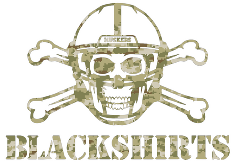 Nebraska Cornhuskers Blackshirts Logo Salute to Service Camouflage Camo Vinyl Decal PICK SIZE